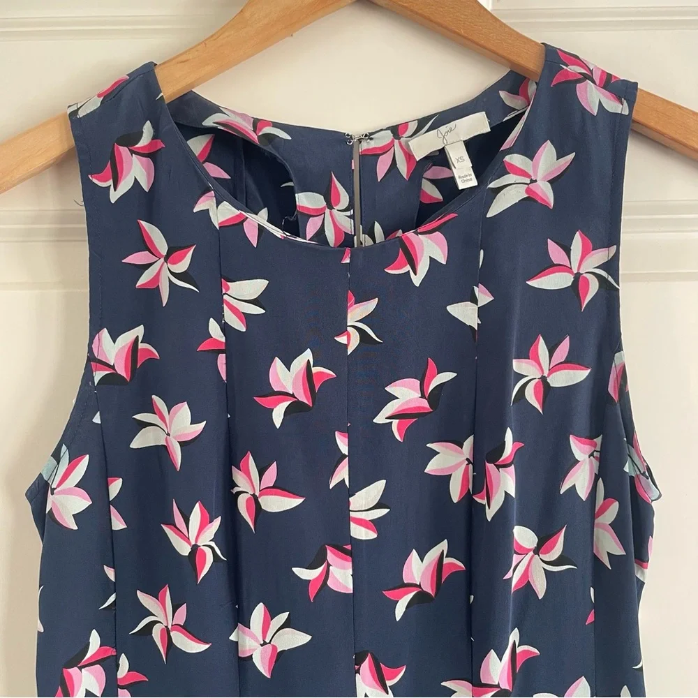 Joie Medina Navy and Pink Tropical Floral Mini Dress - Picture 3 of 10